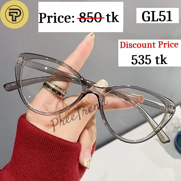 Transparent Gray Cat Eye Plastic Eyeglasses Frame for Women β GL51