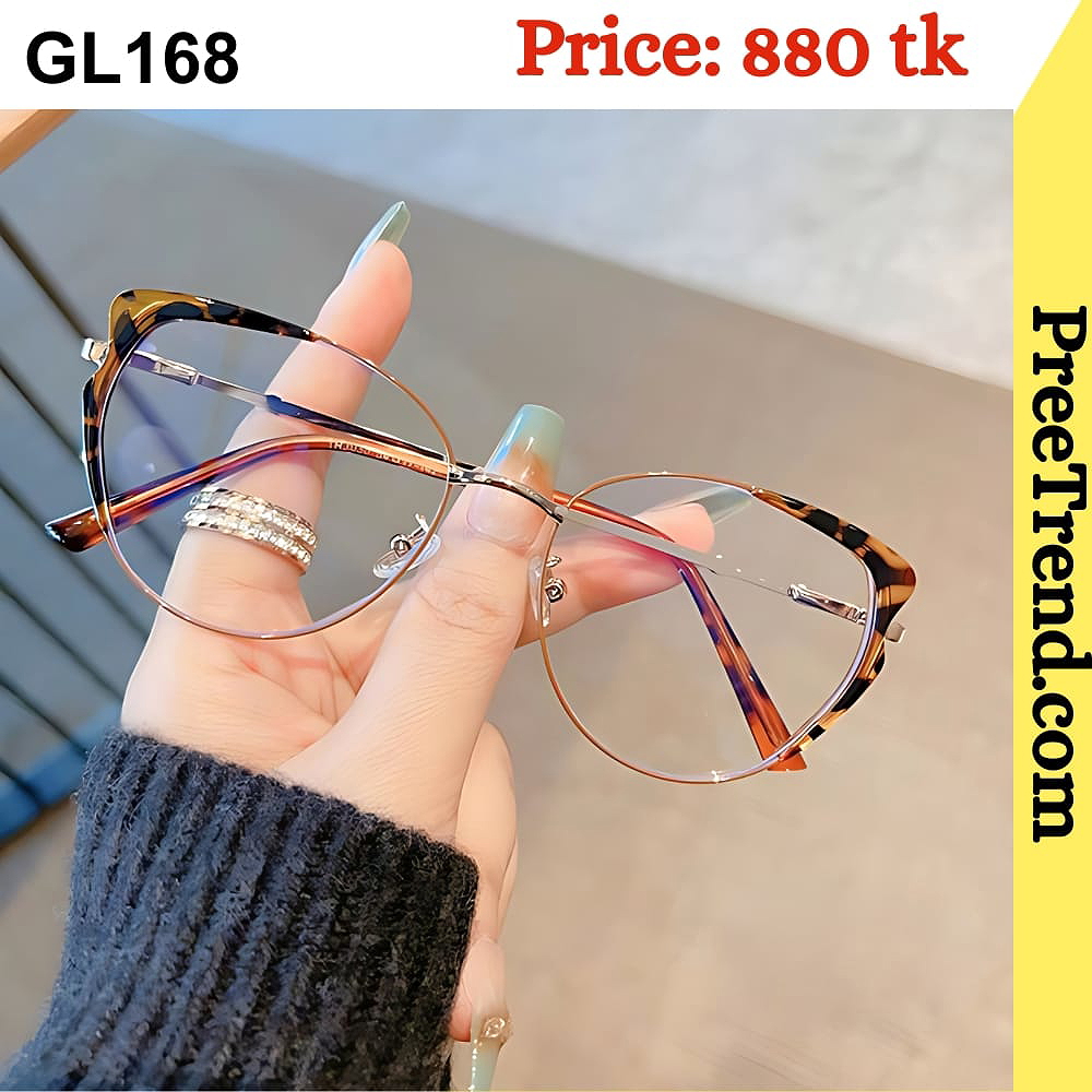 Tortoise Gold Cat Eye Metal Eyeglasses Frame for Women – GL168