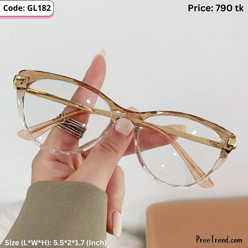 Orange Gradient Cat Eye Plastic Frame with Metal Handle Eyeglasses for Women – GL182
