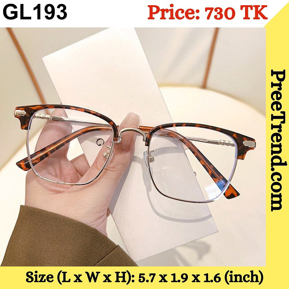 Tortoise Browline Plastic Frame with Metal Handle Eyeglasses β GL193