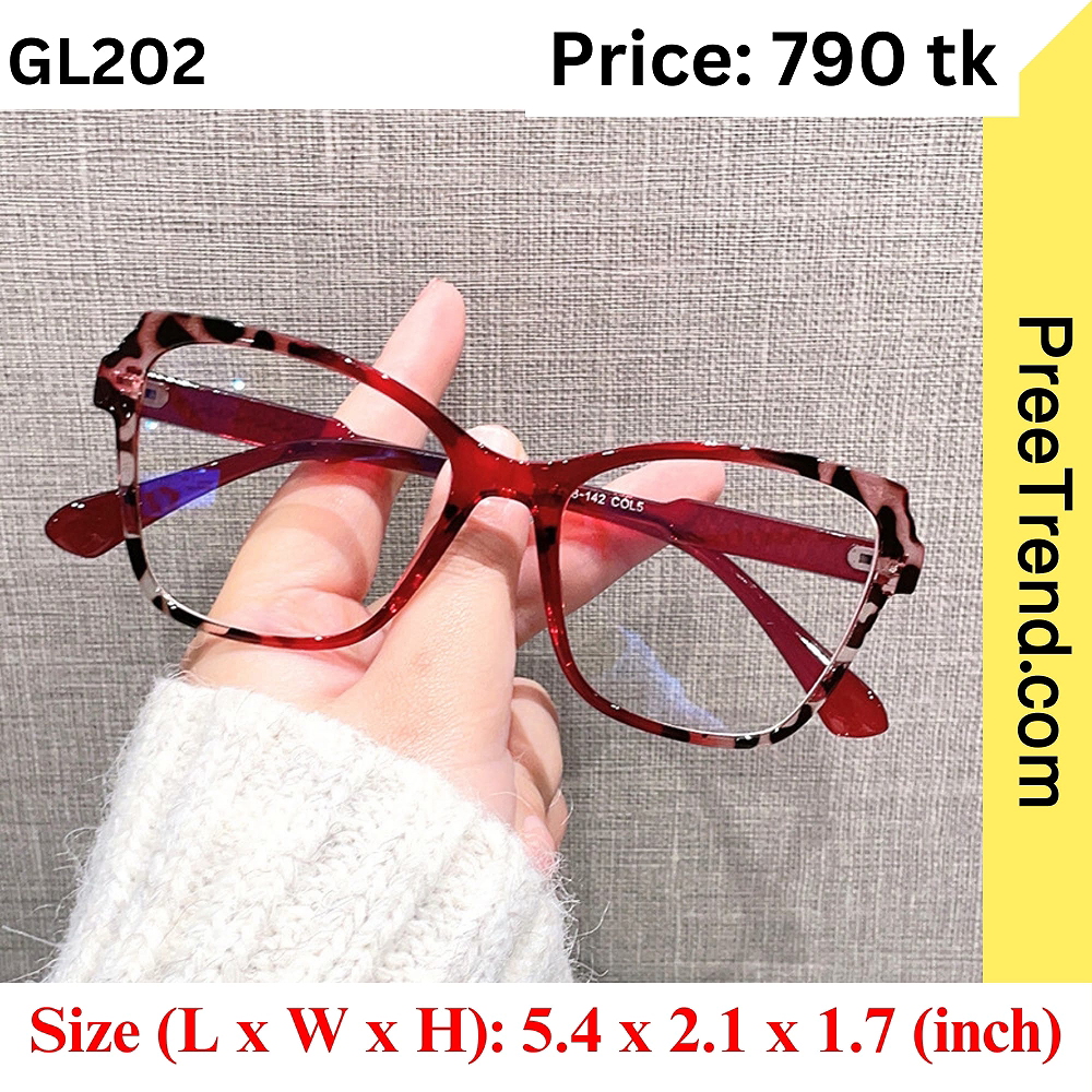 Red Tortoise Square Eyeglasses Frame for Women – GL202