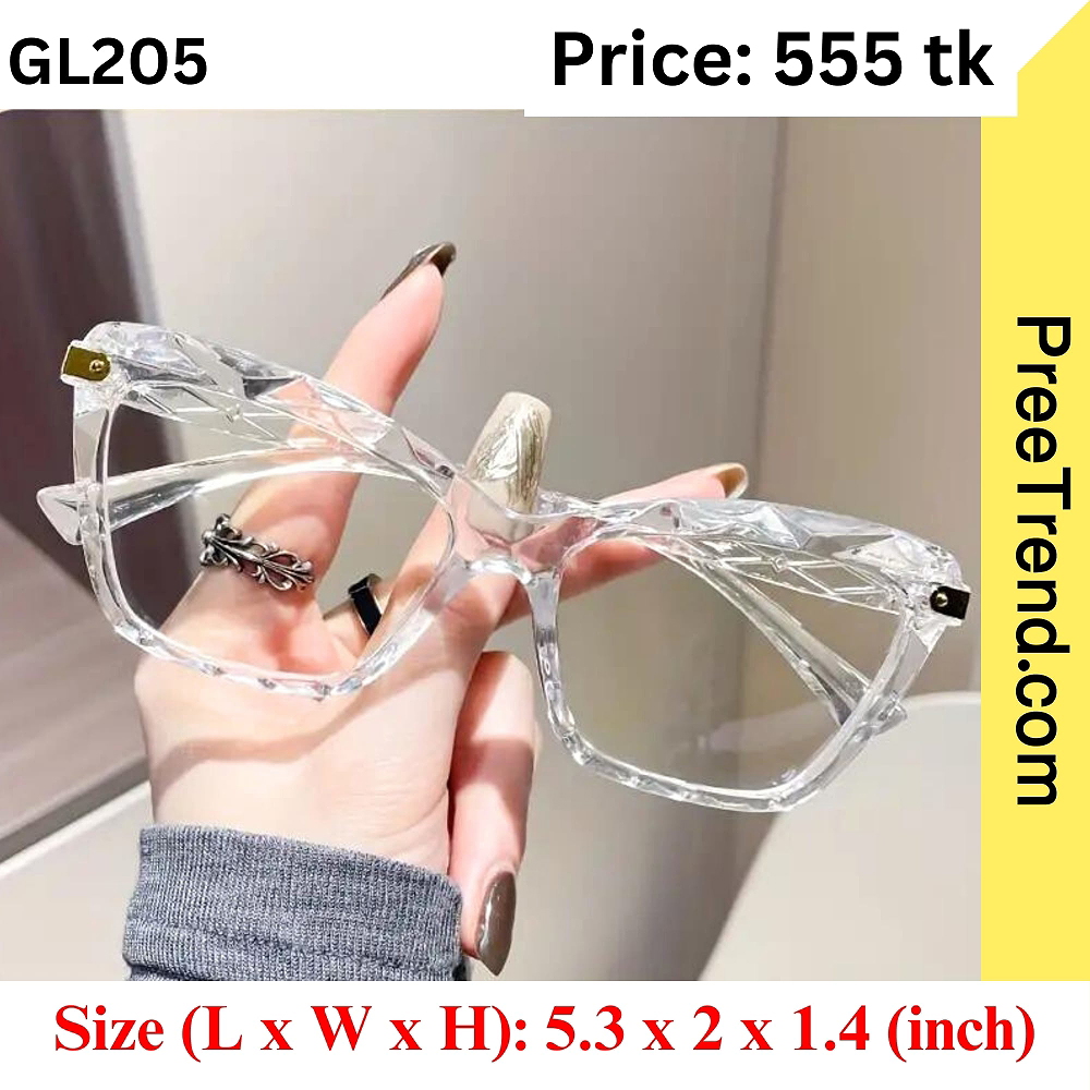Transparent Clear Geometric Eyeglasses Frame for Women – GL205