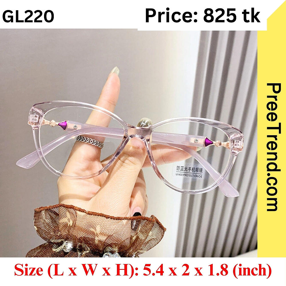 Transparent Purple Eyeglasses Frame with Decorative Handle for Women – GL220