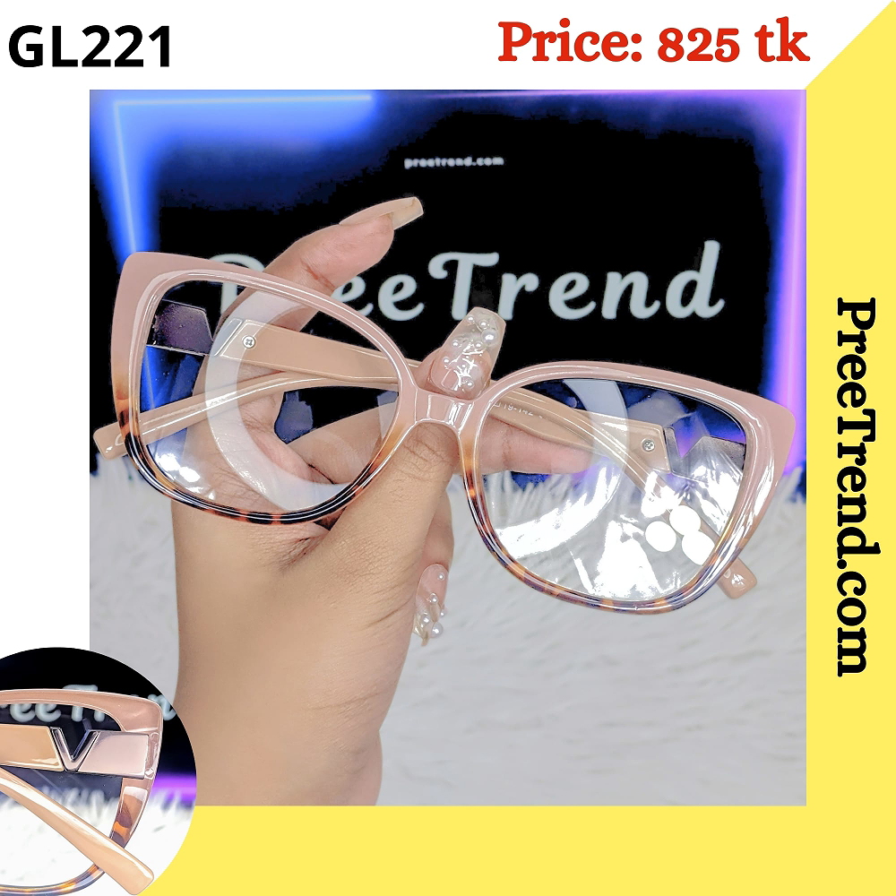 Peach and Tortoise Dual Tone Cat Eye Plastic Frame Eyeglasses for Women – GL221