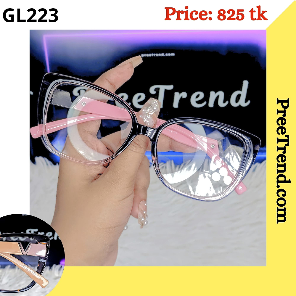 Gradient Black Clear Cat Eye Plastic Frame Eyeglasses for Women – GL223
