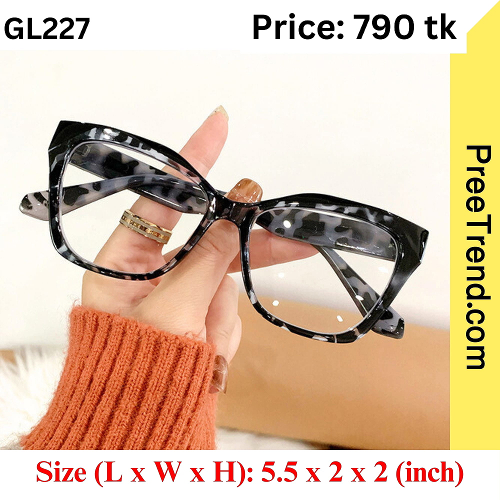 Black Grey Tortoise Square Eyeglasses Frame for Women – GL227