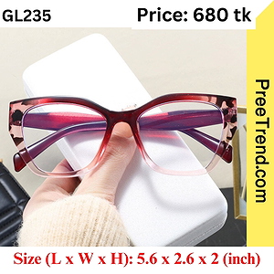 Red Transparent Square Eyeglasses Frame for Women – GL235