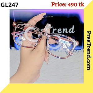 Brown Floral Pattern Square Plastic Frame Eyeglasses for Women – GL247