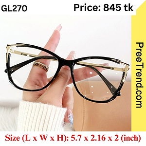 Black Gold Detail Cat Eye Eyeglasses Frame for Women – GL270