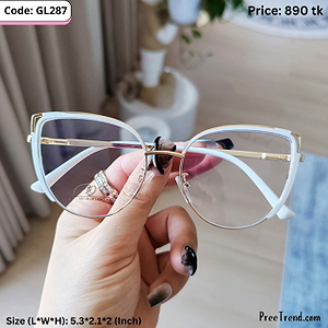 White and Gold Cat Eye Metal Frame Eyeglasses for Women – GL287