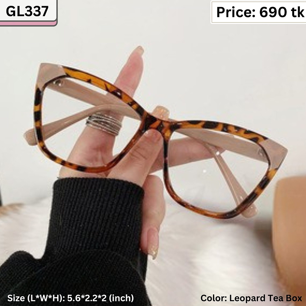 Leopard Tortoise and Beige Dual Tone Cat Eye Plastic Frame Eyeglasses for Women β GL337