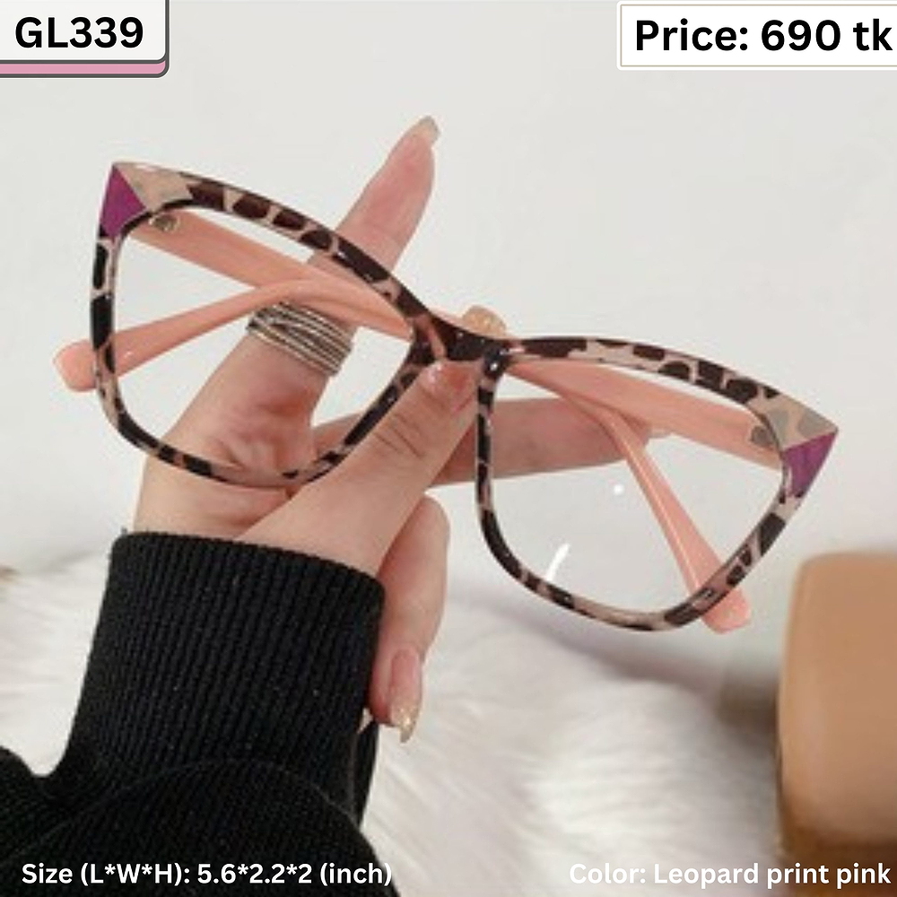 Leopard Tortoise and Pink Dual Tone Cat Eye Plastic Frame Eyeglasses for Women – GL339