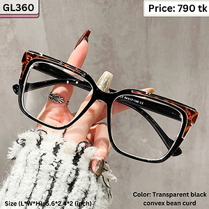 Black and Tortoise Dual Tone Square Plastic Frame Eyeglasses for Women & Men – GL360