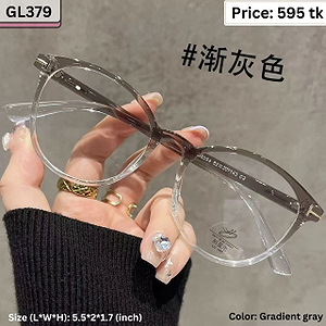 Gradient Gray Round Plastic Frame Eyeglasses for Women & Men – GL379