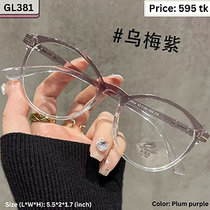 Plum Purple and Clear Gradient Round Plastic Frame Eyeglasses for Women & Men – GL381