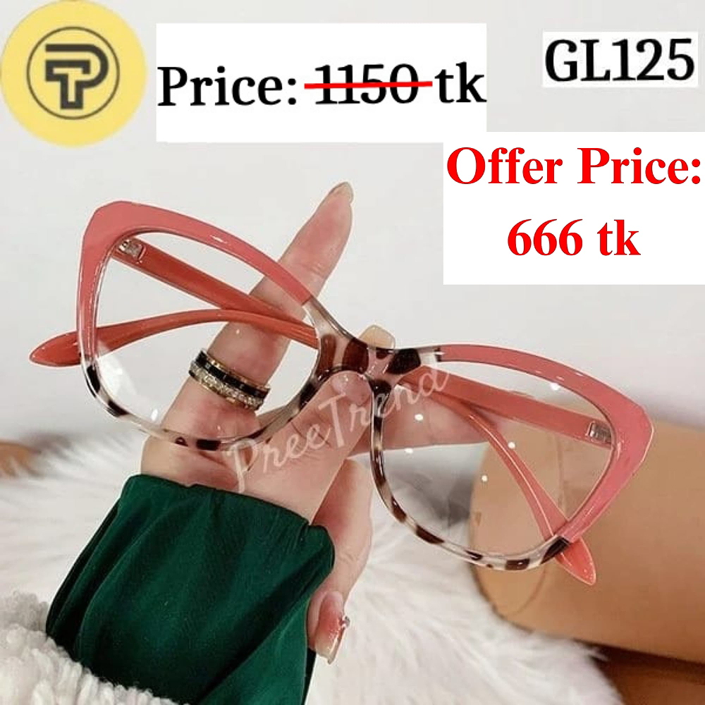 Peach and Tortoise Dual Tone Cat Eye Plastic Frame Eyeglasses for Women – GL125