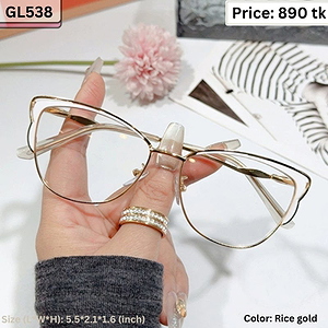 White and Gold Cat Eye Metal Frame Eyeglasses for Women – GL538