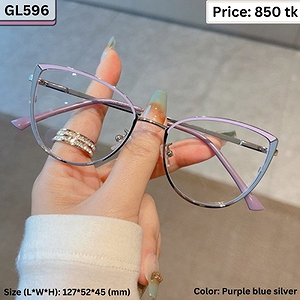 Purple Blue and Silver Cat Eye Metal Frame Eyeglasses for Women – GL596