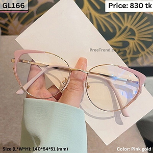 Pink Gold Cat Eye Metal Eyeglasses Frame for Women – GL166