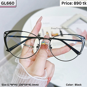 Black Rhinestone Cat Eye Metal Frame Eyeglasses for Women – GL660
