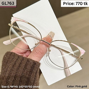 Pink and Gold Cat Eye Metal Frame Eyeglasses for Women – GL763