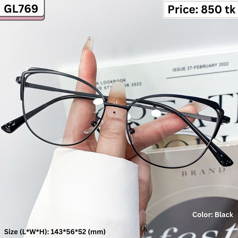 Classic Black Cat Eye Metal Frame Eyeglasses for Women β GL769